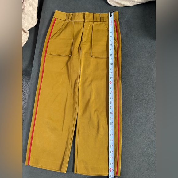 Zara Yellow Chinos with Red Trim Size Small - Picture 8 of 10